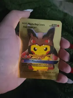 Pokemon Pikachu Cosplay Gold Foil Collectible Card Set Of 7 - Image 3