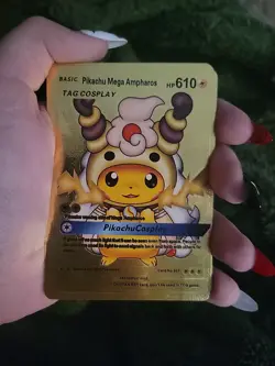Pokemon Pikachu Cosplay Gold Foil Collectible Card Set Of 7 - Image 5