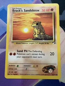 Pokemon TCG Brock's Sandshrew Gym Heroes 71/132 Unlimited Common Card NM - Image 1