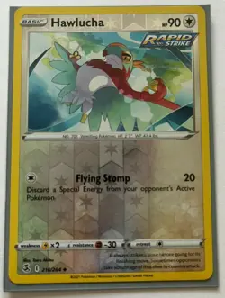Pokemon Hawlucha UNCOMMON Reverse HOLO FOIL Fusion Strike 216/264 - Image 1