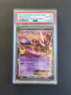 PSA GEM MT 10 Mewtwo EX 54/99 2021 Pokemon Celebrations: Classic Collection Holo - Image 1