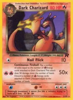 Moderately Played Dark Charizard - 21/82 - Rare - Unlimited Edition Pokemon Team - Image 1