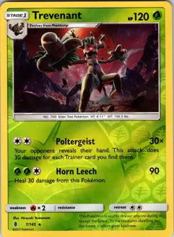 Trevenant 7/145 SM - Guardians Rising Pokemon TCG NM Reverse Holo - Image 1