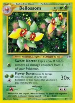 Heavily Played Bellossom - 3/111 - Holo Rare - Unlimited Edition Pokemon Neo Gen - Image 1
