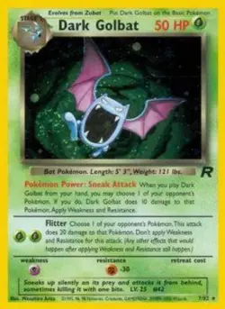 Moderately Played Dark Golbat - 7/82 - Holo Rare - Unlimited Edition Pokemon Te - Image 1