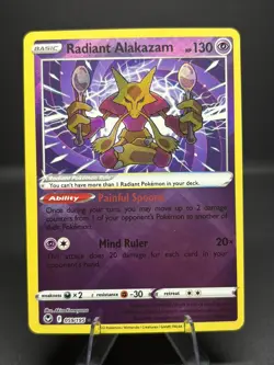 Pokemon Radiant Alakazam Silver Tempest Radiant Rare 59/195 NM - Image 1