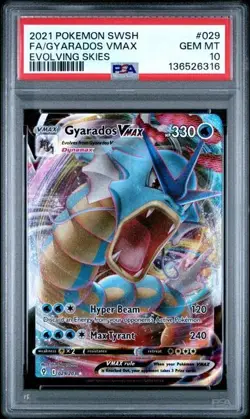 2021 Pokemon Gyarados VMAX FA Evolving Skies 029/203 PSA 10 SWSH Sword & Shield - Image 1