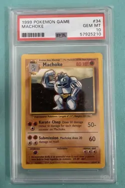 PSA 10 - Pokemon TCG Machoke Base Set 34/102 - Image 1