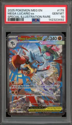 Pokemon Mega Lucario ex Mega Evolution Special Illustration Rare #179 PSA 10 - Image 1