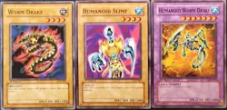 Yu-Gi-Oh! HUMANOID WORM DRAKE LON + WORM DRAKE + HUMANOID SLIME 1st ED 2003 NM - Image 1