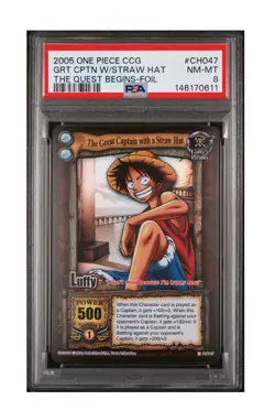 2005 SHONEN JUMP'S VINTAGE ONE PIECE THE QUEST BEGINS STRAW HAT CH047 PSA 8 - Image 1