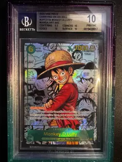 Monkey D Luffy Manga BGS 10 Pristine 2025 One Piece OP-13-118 Manga Art SEC - Image 1