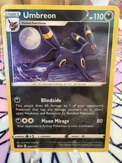 Pokemon Umbreon 009/015 2024 Stage 1 HP 110 Blindside Moon Mirage Card - Image 1