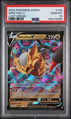 Giratina V PSA 10 English Pokemon Card 130/196 Lost Origin 2022 - Image 1