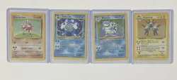 Pokemon Holo Base Set 4 Card Lot MP - Hitmonchan, Poliwrath, Blastoise, Magneton - Image 1