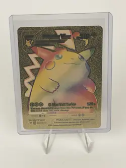 Pokemon Gold Foil Fan Art Card PIKACHU VMAX Gigantamax 310HP 044/185 - Image 1