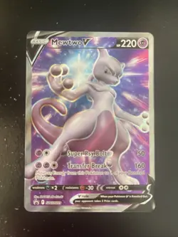 SWSH: Sword & Shield Promo Card #SWSH229 Mewtwo V Pokemon Full Art - Image 1