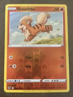 Growlithe 019/195 Swsh12: Silver Tempest Reverse Holo Pokemon TCG NM - Image 1