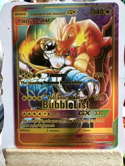 Pokemon Charizard & Blastoise Tag Team GX NM Multi🕺 Foil Fan Art🕺 - Image 1