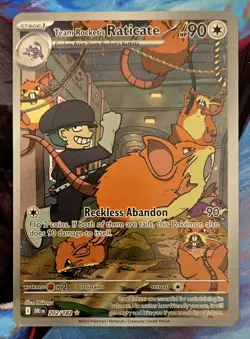 Pokemon TCG Team Rockets Raticate 202/182 Illustration Rare Near Mint - Image 1