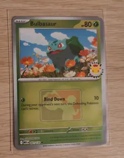 Pokemon TCG Bulbasaur 001/132 Mega Evolution 30th Pokemon Day Stamped Promo Mint - Image 1