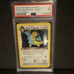 Pokemon TCG Team Rocket Dark Dragonite 1st Edition Holo 5/82 PSA 7 - Image 1