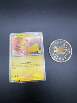 Pikachu 051 /162 Stamped 2026 Pokemon Day 30 Promo TCG With Coin - Image 1