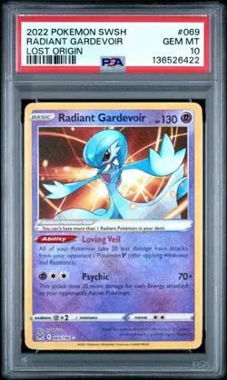 2022 POKEMON SWORD & SHIELD LOST ORIGIN #069/196 RADIANT GARDEVOIR PSA 10 - Image 1