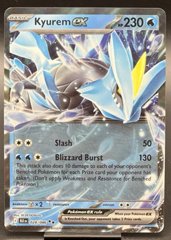 Pokemon Kyurem Ex 028/86 Double Rare Holo Black Bolt TCG 2025 NM+ - Image 1