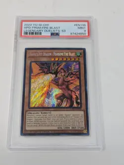 2022 Yugioh Harpies Pet Dragon - Fearsome Fire Blast - LD S3 PSA 9 - Image 1