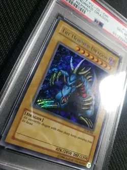 2010-2017 YU-GI-OH! LOB 000 TRI-HORNED DRAGON REPRINT PSA 10 GEM MINT - Image 2