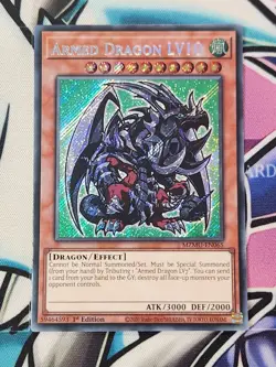 YUGIOH MZMU-EN065 Armed Dragon LV10 Secret Rare CHIBI 1ST EDITION - Image 1