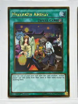Yu-Gi-Oh Mistaken Arrest PGL3-EN089 Gold Rare 1st Edition NM - Image 1
