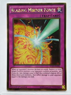 Yu-Gi-Oh Blazing Mirror Force PGL3-EN100 Gold Rare 1st Edition NM - Image 1