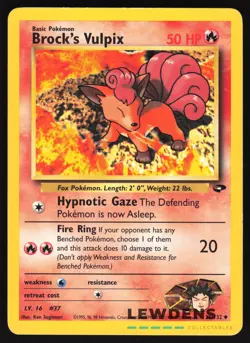 Brock's Vulpix - 37/132 - Uncommon - Gym Challenge - Pokemon Card 1 - Image 1