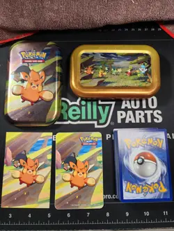 Pokemon- TCG Random Bulk Trading Cards With Pawmi & Lechonk Mini Tin - Image 1