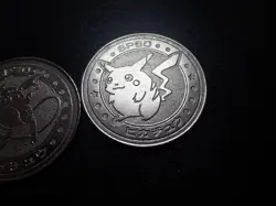 Pokemon Card Meiji Promo Battle Coin Silver x2 Raichu & Pikachu #6221 PLAY - Image 3