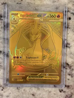 Pokemon Mega Charizard Y ex Full Art Foil Gold Card EX 294/217 - Image 1