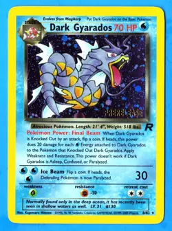 Dark Gyarados - 1998 Team Rocket PreRelease Holo Card (nrmt) - (Pokemon) E - Image 1