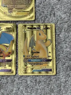 Set of 3 Dragonite EX Bust In+2 Dragonite GX Dragon Claw Gold Foil Fan Art Cards - Image 4