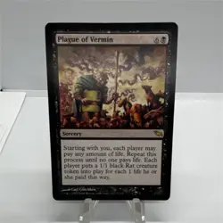 Magic: The Gathering Plague of Vermin Shadowmoor Rare Black Sorcery Card - Image 1