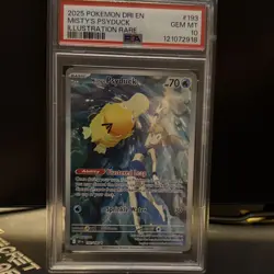 2025 POKEMON DRI EN-DESTINED RIVALS ILLUSTRATION RARE MISTY'S PSYDUCK PSA 10 - Image 1