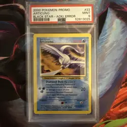 PSA 9 Mint Articuno Black Star Promo #22 WOTC 2000 Pokemon Movie Aoki Error - Image 1