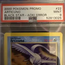 PSA 9 Mint Articuno Black Star Promo #22 WOTC 2000 Pokemon Movie Aoki Error - Image 3