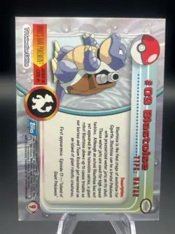 Blastoise #09 BLUE Logo 1999 Topps Tv Animation Pokemon Cards - Image 2