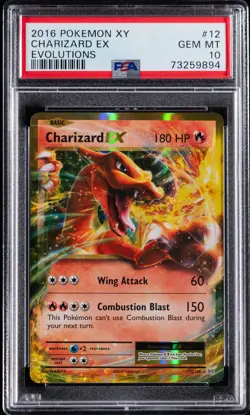 #008 - 2016 Pokemon XY Evolutions Full Art Holo #12 Charizard EX - PSA GEM MT 10 - Image 1