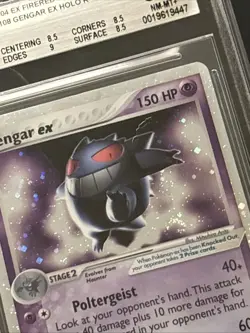 Pokemon Gengar EX Holo Rare Fire Red & Leaf Green, #108 BGS 8.5 SWIRL - Image 2