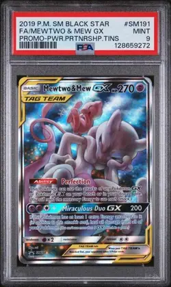 2019 Pokemon Mewtwo & Mew GX SM191 PSA 9 Sun & Moon Promo Power Partnerships - Image 5