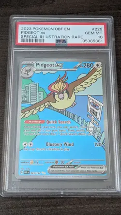 PIDGEOT EX 2023 Pokemon #225/197 PSA 10 GEM-MINT Obsidian Flames SIR Graded - Image 1