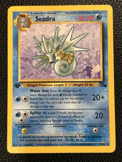 Seadra 42/62 1st Edition Fossil Pokemon TCG Regular - Image 1